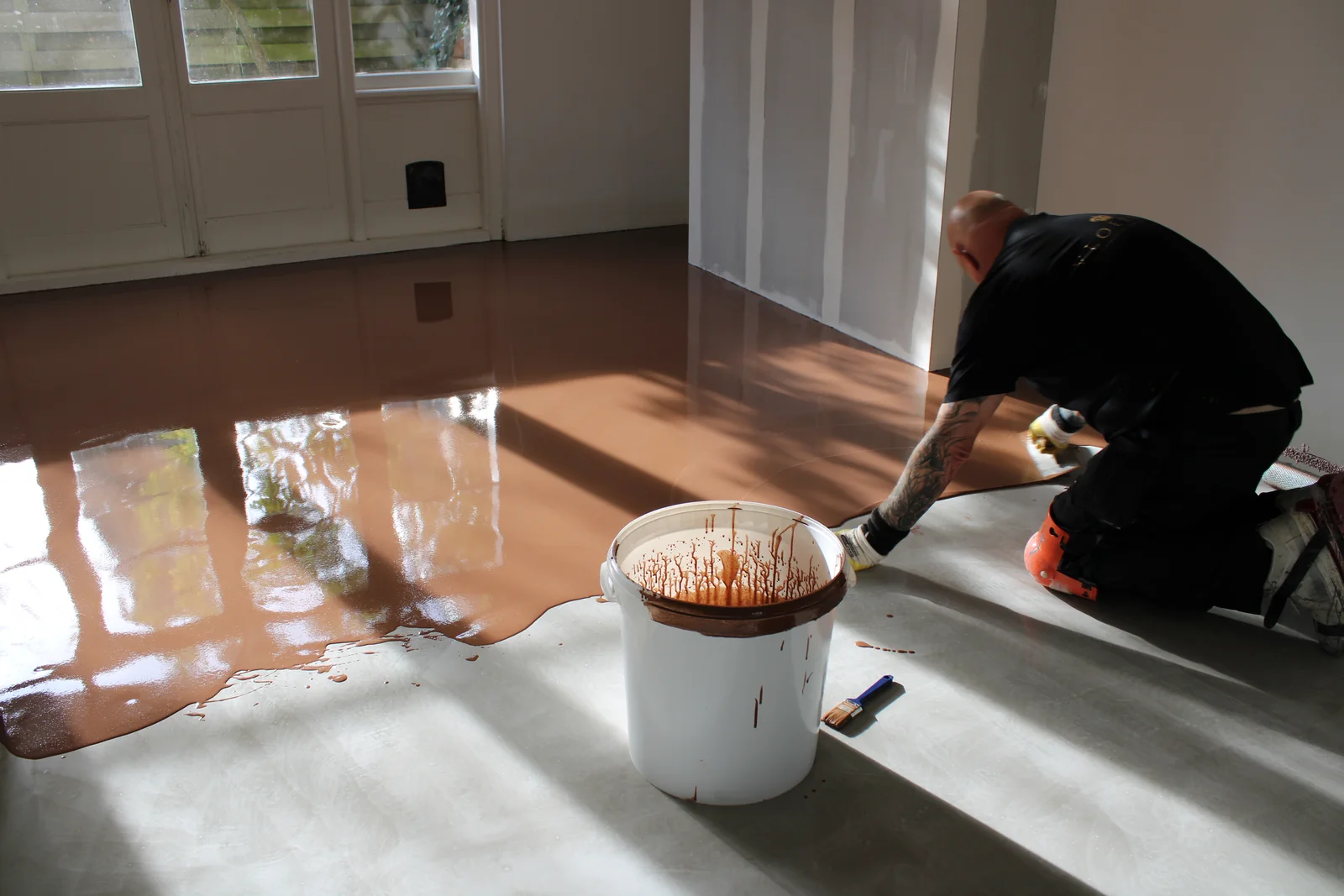Superbase Cortica minerale gietvloer, aangebracht in een woning, foto 2