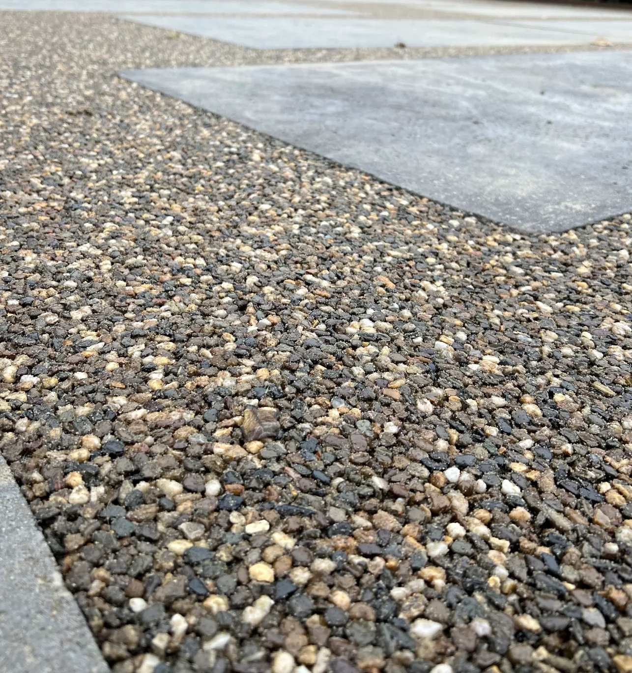 Close-up van de open grindstructuur van Terradec