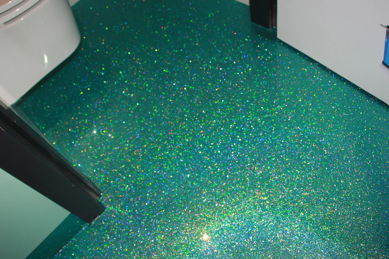 Polyurethaan glitter gietvloer in van der valk utrecht, detail 2