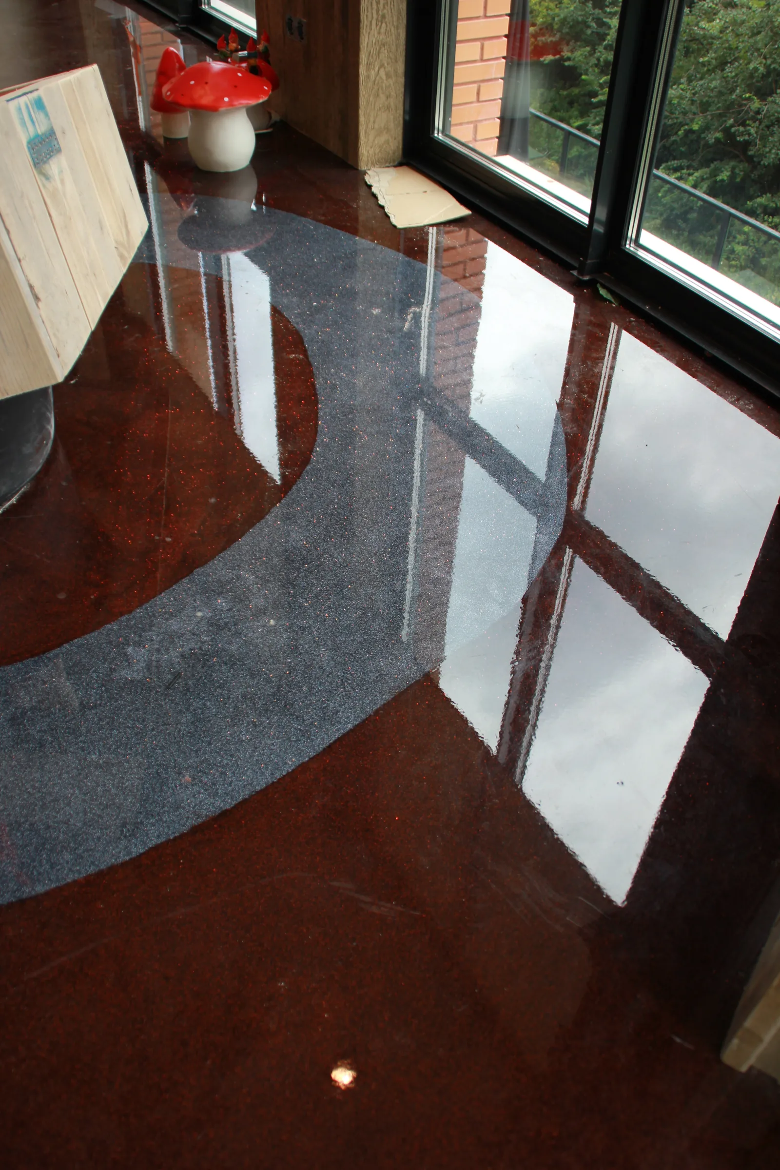 Polyurethaan glitter gietvloer in van der valk utrecht, detail 3